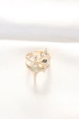 Yıldız Model Gold Renk Ayarlanabilir Yüzük - TJ-BYK3144 - 2