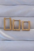 316L Çelik Gold Renk Dikdörtgen Küpe Seti - TJ-BKP9159 - 1