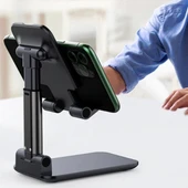 Universal Taşınabilir Cep Telefonu Standı Masaüstü Siyah Katlanabilir Telefon Tutucu - 3