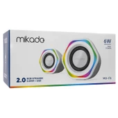 Mikado MD-176 2.0 3W*2 Beyaz RGB Aydınlatmalı USB + 3.5mm USB 5V Speaker Hoparlör - 5