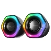 Mikado MD-176 2.0 3W*2 Siyah RGB Aydınlatmalı USB + 3.5mm USB 5V Speaker Hoparlör - 1