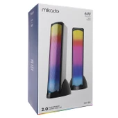 Mikado MD-183 2.0 3W*2 Bluetooth Siyah RGB Aydınlatmalı USB + 3.5mm USB 5V Speaker Hoparlör - 5