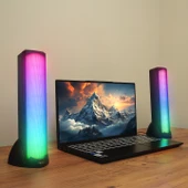 Mikado MD-183 2.0 3W*2 Bluetooth Siyah RGB Aydınlatmalı USB + 3.5mm USB 5V Speaker Hoparlör - 4