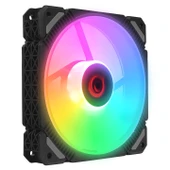 Rampage CROSS F20 38CFM 1200RPM 12cm Rainbow 3P+4P Molex Soketli Siyah Kasa Fanı - 1
