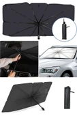 Katlanabilir Oto Ön Cam Güneşlik Şemsiye Tip 140x75 cm Güneş Koruyucu Isı Yalıtımlı Araç Gölgelik140cm X 75cm - 1