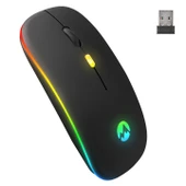 EVEREST SM-BT11 USB SİYAH 2IN1 BLUETOOTH 2.4GHZ ŞARJ EDİLEBİLİR KABLOSUZ MOUSE - 1