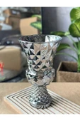 Diamond Desenli Kristal Cam Vazo - 28x15 cm Hediyelik lüx vazo| Modern & Lüks Dekoratif Büyük Boy Vazo - 7