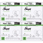 Sleepy Külot Bebek Bezi Natural Beden:4 (7-14KG) Maxi 400 Adet Süper Ekonomik Fırsat Gross Pk thumbnail 2