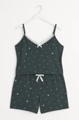 KADIN Büyük Beden İp Askılı Bluz ve Şortlu Alt Üst Pijama - GENİŞ KESİM - FÜME - 5
