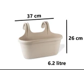 Omnipazar KRS-350 Dekoratif Plastik İnci Askılı Balkon Saksı 6.2 Litre thumbnail 12