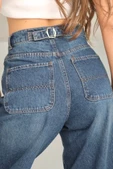 Arkadan tokalı jeans pantolon - 2