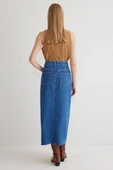 Çift yırtmaçlı jean etek s140 - 3