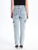 Kargo cep kar yıkama jeans pantolon - 3