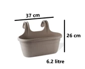 Omnipazar KRS-350 Dekoratif Plastik İnci Askılı Balkon Saksı 6.2 Litre thumbnail 6