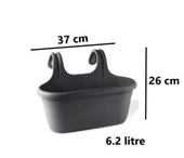 Omnipazar KRS-350 Dekoratif Plastik İnci Askılı Balkon Saksı 6.2 Litre thumbnail 3