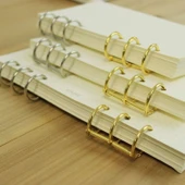 Defter Kapağı Gevşek Yapraklı Bağlayıcı Metal Halkaları - 2 Adet  Gold - 4