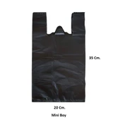Siyah Dökme Market Poşeti Torbası - Hışır Atlet Poşet - Mini Boy - 20 x 35 Cm. - 1 Kg. thumbnail 2
