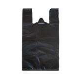 Siyah Dökme Market Poşeti Torbası - Hışır Atlet Poşet - Mini Boy - 20 x 35 Cm. - 3 Kg. - 1