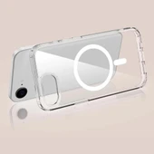 iPhone 16e Kılıf Magsafe Özellikli Şeffaf Silikon Kapak - 3