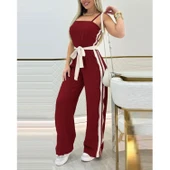 Lucky Life Kadın Ip Askılı Straplez Belden Kuşaklı Viskon Iki Iplik Tulum - 1