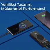 Bix PB102 Mıknatıs Özellikli 10000 mAh USB PD QC 4.0 Kablosuz Şarj Powerbank thumbnail 3