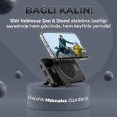 Bix PB102 Mıknatıs Özellikli 10000 mAh USB PD QC 4.0 Kablosuz Şarj Powerbank thumbnail 2