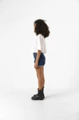25 Aslan Beyaz Kırçıllı Kadın Crop Tshirt - 3