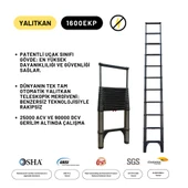 3.8m Kevlar Yalıtkan Uzatma Teleskopik Merdiven AC25kV - 3