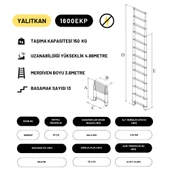 3.8m Kevlar Yalıtkan Uzatma Teleskopik Merdiven AC25kV - 2