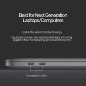 UNITEK USB4 THUNDERBOLT KABLO 0.8MT 40GBPS, 8K60Hz,100W (C14100BK-0.8M) - 8