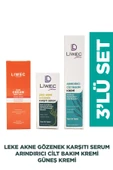 LIWECDERMA Liwec Derma 3'lü Set (ARINDIRICI CİLT BAKIM KREM - LEKE AKNE KARŞITI SERUM - GÜNEŞ KREMİ SPF 50) - 1