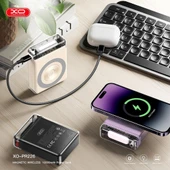 XO PR226 MagSafe İle Uyumlu Fenerli Powerbank, 10000 mAh Taşınabilir Şarj Cihazı, 20W PD + 22.5W USB Hızlı Şarj, 15W Kablosuz Şarj, Şeffaf (Bej) thumbnail 3