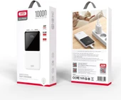 XO PR205 Taşınabilir Hızlı Şarj Power Bank, PD 20W ve QC 22.5W Hızlı Şarj, Dijital Ekran, USB-C ve USB-A, Akım ve Aşırı Şarj Korumalı (Beyaz, 10000mAh) thumbnail 2