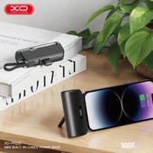 XO PR220 Mini Type-C Stand Powerbank, 5000mAh Kapasiteli, 20W Type-C PD Hızlı Şarj, Destek Ayaklı, Siyah thumbnail 3