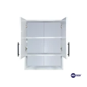 Ahşap Modern 2 Kapaklı Beyaz Lavabo Üstü Banyo Dolabı - 3