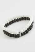 Siyah Beyaz Doğaltaş Bileklik 6 mm thumbnail 2
