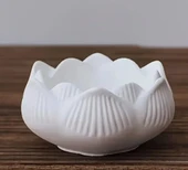 SERAMİK DEKORATİF LOTUS MUMLUK VE SAKSI thumbnail 3