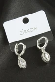 Oval Zirkon Taşlı Küpe thumbnail 3