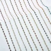 14 Ayar Altın Kaplama Rose Kuvars Ham Değerli Taş Gümüş Choker- CNS00637 - 4