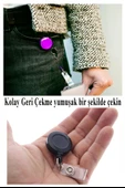 Mavi Yaka Yoyosu 5 Adet Yoyo Kartlık Kimlik Personel Kartı Yoyo Yaka Cep Kemer Geri Çekilebilir Rozet Tutma Makara - 4