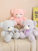 Sevimli Ayıcık Peluş Yastık - Gri - 50cm - 3