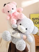 Sevimli Ayıcık Peluş Yastık - Gri - 50cm - 6