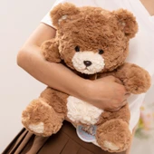 Doodle Ayıcık Peluş - Süt Beyazı Hediye Çantası ile Mavi Buket 35cm - 2