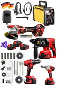 Stilmax 5IN1 10Pil 21V Set 200A İnvertör Kaynak  Şarjlı Matkap  Somun Sıkma Kırıcı Taşlama - 1
