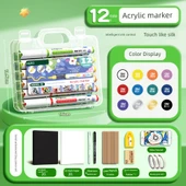 Akrilik Marker Kalemi - 12 Renk Seti - Akıllı Mürekkep Kontrolü 53 Parça - 1