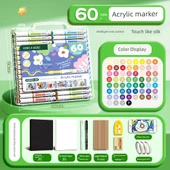 Akrilik Marker Kalem Seti - Doğrudan Sıvı - 60 Renk Takımı - 53 Parça Set - 1