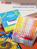 Akrilik Marker Kalemi - 60 Renk Sert Uçlu Bej Çanta Kutulu - 2