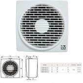 Vortice Vario 150/6 & CR5N Hız Anahtarı Yanında Duvara Cama Kolay Montaj Otomatik Panjur Manuel Geri Dönüşümlü Tasarruflu Fan AGMair Agm Havalandırma Fanı - 2
