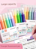 Üçgen Kalem Tutucu Flüoresan Marker Seti - 6 Morandi + 6 Macaron Renk (Toplam 12) - 2