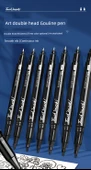 Çift Uçlu Sanat Marker Kalemi - Siyah 60 thumbnail 7